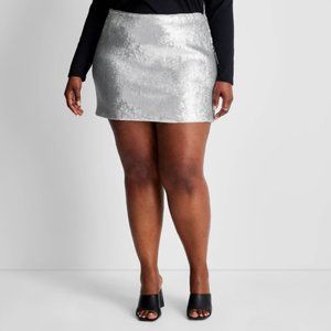 Future Collective Sequin A-Line Mini Skirt Size 2x